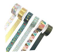 Gadpiparty 6 Nastro Decorativo per Scrapbooking Adesivi Colorati Carta per Diy Journaling Materiale Fai da Te Creativo con Texture Vintage e Stili Diversi