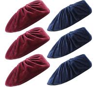 Gadpiparty 6 Paia Copriscarpe in Flanella Elasticizzati Antiscivolo Blu | Lavabili, per Agenti Immobiliari e Cantieri, Utili in Pulizie Domestiche e Musei