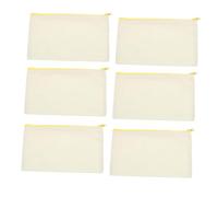 Gadpiparty 6 Pezzi Astucci Tela Gialla con Zip Resistenti e Personalizzabili per Scuola e Ufficio Borsa per Penne Matite Trucco e Monete Diy Creativo per Decorare e Organizzare