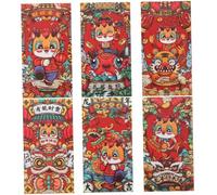 Gadpiparty 6 Pezzi Buste Rosse Anno Zodiacale Cartone Animato Buste Portasoldi Creative per Capodanno Cinese Festa Stagionale Regalo Fortunato Decorativo (L0 Serie Cultura Nazionale 6pcs)