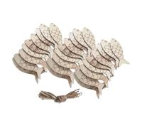 Gadpiparty 60 Pezzi Pz Fish Shaped Wood Cutouts Corda Juta Decorazioni Appendibili in Legno Grezzo per DIY e Addobbi Festa Soggetto Design Liscio per Pittura e Personalizzazione