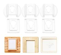 Gadpiparty 8 Pezzi Ganci per Cornici in Acrilico Trasparente Foro a Otto, Staffe Adesive Resistenti per Appendere Quadri e Album Fotografici, Supporto Nascosto per Pareti, Accessori