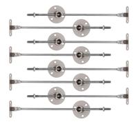 Gadpiparty 8 Pezzi Set 8 Cerniere Asta di Supporto e Piastra Rotonda per Porte a Ribalta, Chiusura Ammortizzata per Panche, Bauli e Armadi Apertura verso L’alto, Meccanismo Rallentatore per