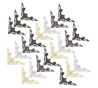 Gadpiparty 80 Pezzi Angoli in Metallo Vintage per Album Foto e Libri Decorazione e Protezione Angoli per Scrapbook Diari Cornici e Rilegatura con Colori Nero Bronzo Giallo Bianco