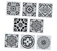 Gadpiparty 8pezzi Stencil per Fai da Te Modelli per Pittura Modelli per Spray Strumenti per Pittura Superficie Liscia Materiale Pet Sicuro Utilizzabile su Pavimenti e Facile da Pulire