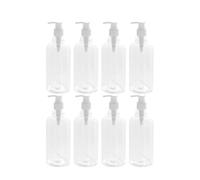 Gadpiparty 8set Bottiglie Vuote con Pompa Ricaricabile per Shampoo Gel Doccia e Sapone in Trasparente con Pompa Bianca per Cosmetici Oli Essenziali e Detergenti Personalizzati