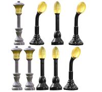 Gadpiparty 9 Mini Lampioni Luminosi al Buio in Resina, Decorazioni per Mini Casa e Giardino, Accessori Micro Paesaggistici per Fai da Te, Set da 9 Pezzi Lampioni a Fungo, Sensore e Dritti