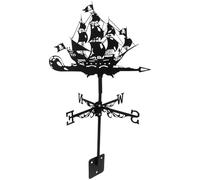 Gadpiparty Banderuola Segnavento da Patio a Forma di Nave Pirata, Decorazione da Giardino Resistente Rivestimento Anti-sbiadimento, Indicatore di Direzione del Vento per Esterni e Tetti,