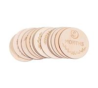 Gadpiparty Biglietti Unici Per Neonati 14 Pezzi Biglietti Mensili in Legno Decorazioni Personalizzate Per La Festa Del Neonato