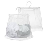 Gadpiparty Borsa da Appendere la Casa 2 Pezzi Bianco in Poliestere e Pp Pieghevole Design Salvaspazio e Extra Resistenza per Balcone e Uso Portatile