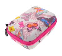 Gadpiparty Borsa Rigida per Macchina Fotografica per Bambini con Motivo Farfalle, Custodia Protettiva Compatta con Tasche Interne, Borsa Porta Accessori per Viaggi e Uso All’aperto