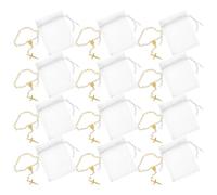 Gadpiparty Braccialetti Rosari Mini 12 Set Perle e Croce Finta Oro Bianca 7X9 CM, Accessori Religiosi per Comunione e Cresima, Regalo per Ragazzo Ragazza e Adulti