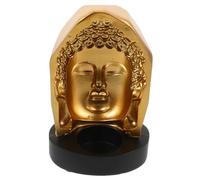 Gadpiparty Buddha Head Candlestick Ornaments Candelieri Spirituale Lumino Decorativo Candele da tè Candele di Tealight Porta della Candela da Tavolo Portacandela Statua di Buddha d'oro Resina