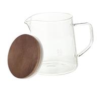 Gadpiparty Caraffa da Caffè in Vetro Trasparente Coperchio in Legno | Impugnatura Ergonomica, Scala Graduata per Dosare, Uso Caldo e Freddo, per Casa Coperchio Antipolvere