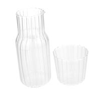 Gadpiparty Caraffa e Bicchiere in Vetro Borosilicato Alta Resistenza Contenitore Acqua Fredda Capacità per Bevande Trasparente Uso Domestico per Tè Latte e Succhi