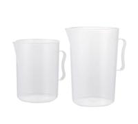Gadpiparty Caraffa Plastica Graduata 2 Pezzi Manico, Misurino da Cucina 1000 Ml e 2000 Ml Scala Contrastata, Adatto per Dosaggio di Liquidi in Cucina e Pasticceria Riutilizzabile