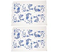 Gadpiparty Carta Decalcomania Blu e Bianco per Resistente al Calore 2 Dimensioni Adattabili Classico per Decorazioni Artigianali