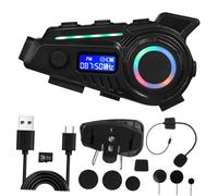 Gadpiparty Casco Moto Auricolari con Microfono Integrato Speaker Memoria LED Dinamiche Tecnologia Comunicazione Eliminazione Rumore per Dirt Bike Auricolari Leggeri Ergonomici