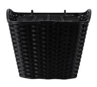 Gadpiparty Cestino per Bici Anteriore Senza Caricare la Spalla in Plastica Stile Retro Nero con Grande capacità e Copertura, Leggero per Guida Rilassante
