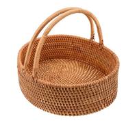 Gadpiparty Cesto in Paglia Grande Fatto a Mano con Manico Portatile e Traspirante per Frutta Ortaggi e Pane Organizer per Cucina e Picnic Facile da Pulire per Raccolte e Feste