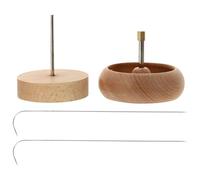 Gadpiparty Ciotola per Perline in Legno Ago e Filo, Strumento Manuale per Creare Gioielli Fai da Te, per Kit Creativi e Laboratori Artigianali