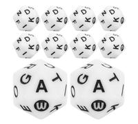 Gadpiparty Dadi da Gioco per Giochi di Ortografia e Apprendimento Linguistico 20 Facce in Acrilico Bianco 40 Pezzi a Casa e Feste