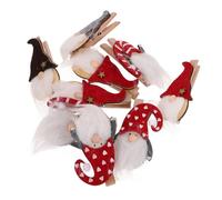 Gadpiparty Fermagli Natalizi in Legno 9 Pezzi Design Babbo Natale e Spago di Juta per Decorazioni Casa e Albero di Natale