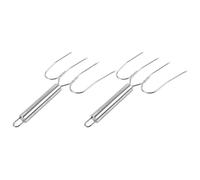 Gadpiparty Forchette per Arrosto in Acciaio Inox 2 Pezzi Manico Ergonomico per Sollevare Tacchini e Bistecche Utensili Barbecue da Esterno