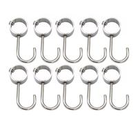 Gadpiparty Ganci Appenditutto in Acciaio Inossidabile 10 Pezzi, Resistenti alla Ruggine e Regolabili per Bastoni da Tende, Accessori per Organizzare la Casa