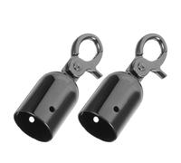 Gadpiparty Ganci per Corda in Lega di Zinco 28mm, 2 Pezzi, Design Nero Elegante, Resistenti All'usura per Paletti e Barriere Interni ed Esterni