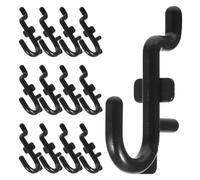 Gadpiparty Ganci per Pannello Forato a J Nera in Plastica 50 Pezzi | Officina e Stanza Hobby, Fissaggio Stabile, Adatti a Pannelli Standard, per Utensili e Ricambi