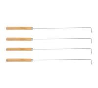 Gadpiparty Gancio per Pulizia Tritacarne Strumento Efficiente 4 Pezzi Manico in Legno e Acciaio Inossidabile la Pulizia Profonda delle Scanalature della Macchina da Cucina