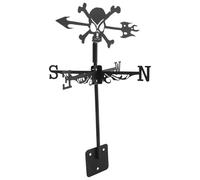 Gadpiparty Indicatore di Direzione Vento in Ferro Nero Stile retrò Decorazione Teschio per Giardino Esterno e Tetto, Ornamento da Giardino Funzionale e Resistente