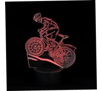 Gadpiparty Lampada da Notte 3d LED per Feste, Luce Decorativa Colorata a Tema Bici, Luce da Comodino USB e Batterie Aa, per Atmosfera Serale e Festa in Casa