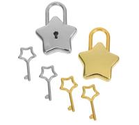 Gadpiparty Lucchetto a Forma di Stella Piccolo Chiave, Mini Serratura Leggera 2 Pezzi per Armadietto, Diario e Bagagli, Accessorio Viaggio Compatto per Scatole Portaoggetti e Zaini