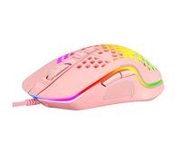 Gadpiparty Mouse da Gioco Cablato a 6 Tasti Design Hollow-out Rosa