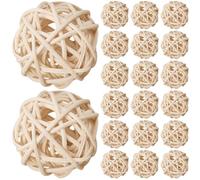 Gadpiparty Palline di Rattan Decorative 20 Pezzi Naturali, Sfere di Vimini per Riempire Vasi e Creare Centrotavola Profumati per Living e Salotti