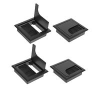 Gadpiparty Passacavo Scrivania Copriforo e Occhielli per Scrivania in Plastica Abs Resistente 80x80mm per Organizzazione Cavi Ufficio Casa Set da 4 Pezzi