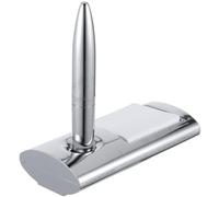 Gadpiparty Penna a Sfera in Metallo con Base Creativa per Ufficio e Banche, Corpo Ergonomico Antiscivolo, Design Rotondo Argento per Back To School Party