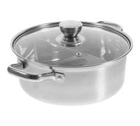 Gadpiparty Pentola Hotpot in Acciaio Inossidabile 304 Divisore Doppio e Coperchio, Materiale Sano e Ritenzione del Calore per Cucina a Induzione