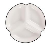 Gadpiparty Piatto Diviso in Ceramica con Scomparti Nero Resistente al Calore per Controllo Porzioni per Antipasti Dessert e Frutta Vassoio Portata per Uso Domestico e Feste