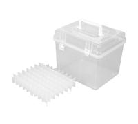 Gadpiparty Porta Coloranti Trasparente con Manico Portatile Organizer per Pennelli e Articoli da Disegno con Scomparti Individuali Custodia Organizer da Ufficio e Casa Multifunzione e Penne