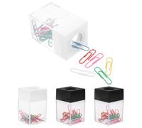 Gadpiparty Porta Graffette Magnetico per Scrivania 4 Pezzi, Contenitore Quadrato Compatto per Organizzatore di Graffette e Fermagli, per Ufficio, Scuola e Studio, Accesso Rapido e