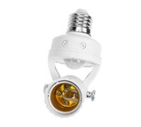 Gadpiparty Portalampada E27 Sensore a Infrarossi Regolabile in PC e Ferro per Scale e Hotel, Supporto Lampadina Sensore di Movimento Crepuscolare