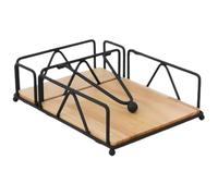 Gadpiparty Portatovaglioli da Tavolo in Ferro e Legno Nero, Resistente e Pratico, Design Rustico Unico per Bar e Café, Porta Tovaglioli Funzionale e Stabile