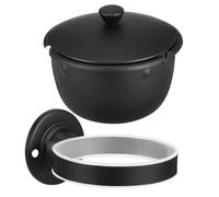 Gadpiparty Posacenere da Parete in Acciaio Inox Nero Contenitore per Ceneri da Bagno e Toilette Design Moderno e Resistente Facile da Installare per Casa e Ufficio