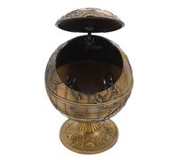 Gadpiparty Posacenere in Metallo Antivento con Coperchio Grande Capacità Vintage in Stile Globale per Sigarette Decorazione Artistica Retrò per Casa e Ufficio