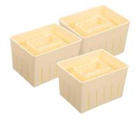 Gadpiparty Pressa per tofu in plastica, Cheese Tofu Press, con coperchio, set da 3, per formaggio fatto in casa e tofu domestico, facile da rimuovere, interno liscio