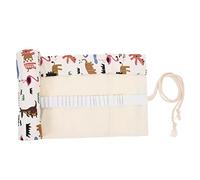 Gadpiparty Rotola, Rotola astuccio Borsa per penne artistiche a 48 fori matita colorata custodia per cancelleria borsa per pennelli Organizer per matite multiforo tela