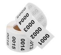 Gadpiparty Rotolo di Etichette Numerate Autoadesive 0001-1000, Adesivi Digitali Rettangolari 40x20mm per Inventario e Organizzazione Multiuso in Ufficio e Magazzino, Etichette Adesive